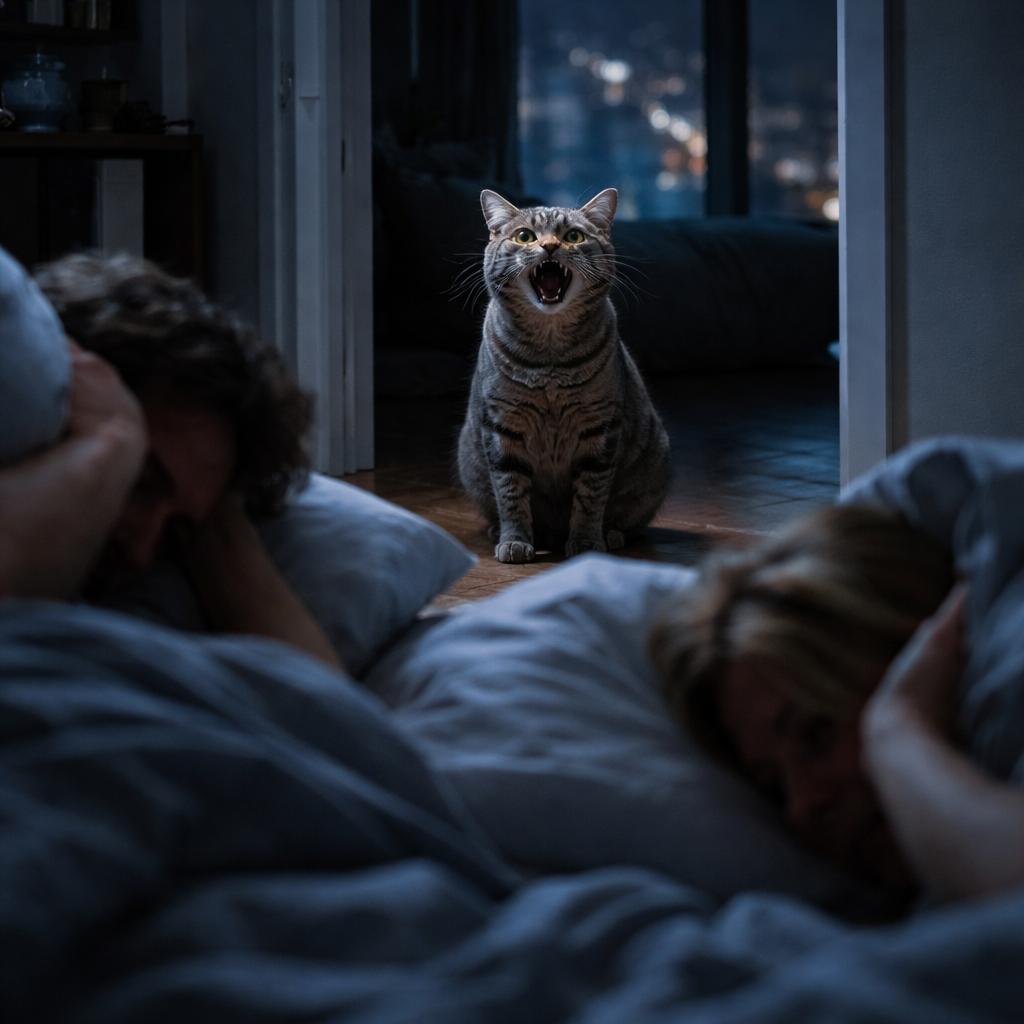 Kot miauczy w nocy – dlaczego hałasuje i jak to zatrzymać?