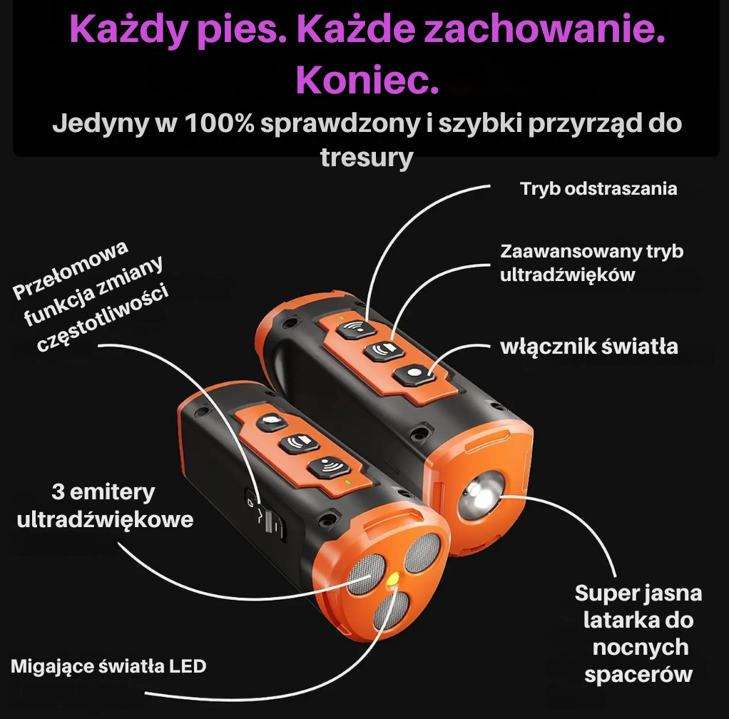 Ultradźwiękowe Urządzenie Antyszczekowe, Odstraszające Agresywne Psy